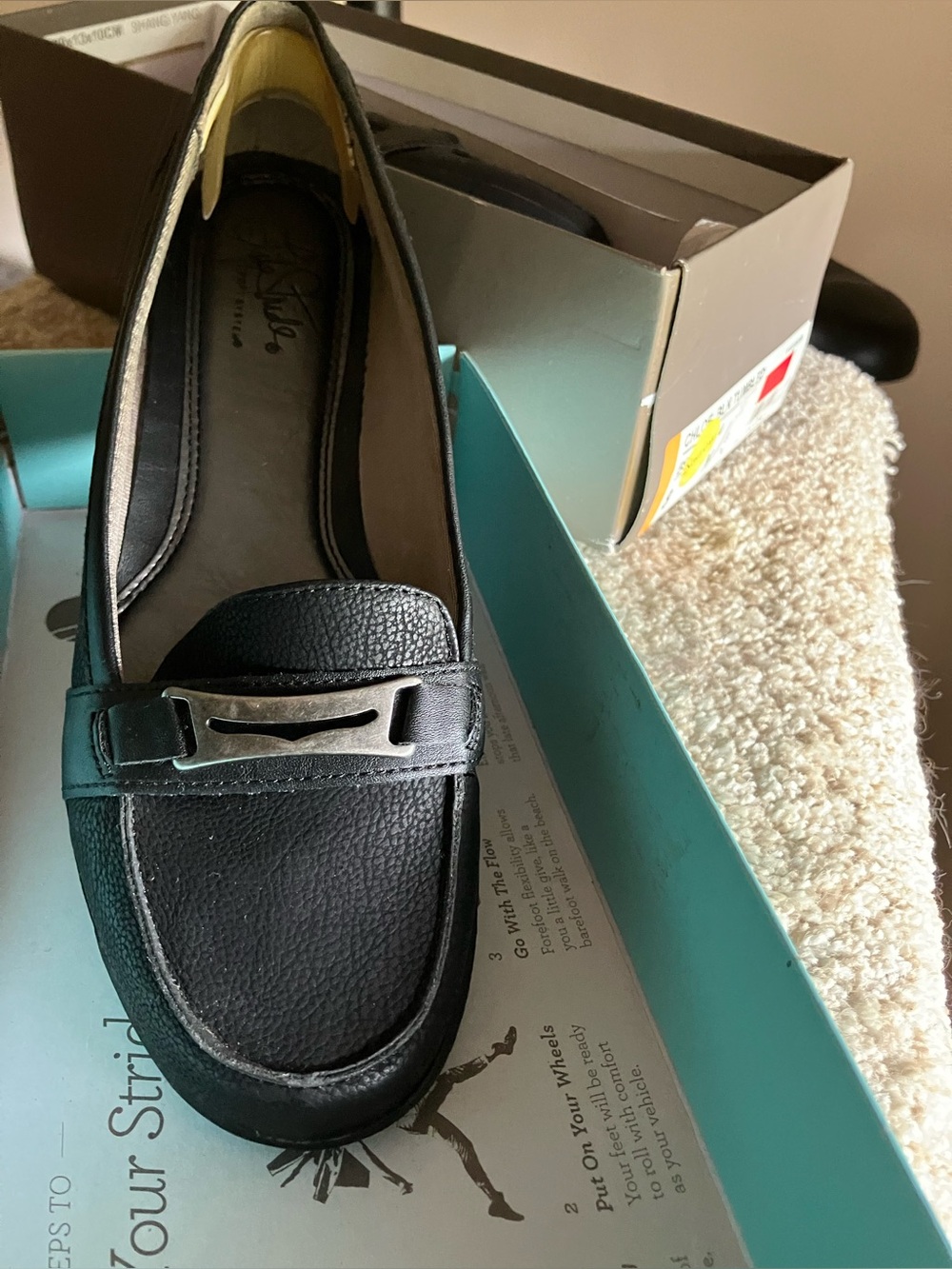 Black Slip-On Women's Loafer with Silver Detail